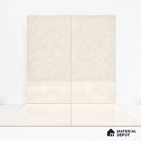 Marble Floor & Wall Tile Chalk Slit Light Glossy Finish TL 02473 | 5 ft x 2.5 ft Vitrified Slab - 9 mm | 4 Random Design | Suitable for Living Room, Bedroom