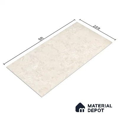 Marble Floor & Wall Tile Chalk Slit Light Glossy Finish TL 02473 | 5 ft x 2.5 ft Vitrified Slab - 9 mm | 4 Random Design | Suitable for Living Room, Bedroom