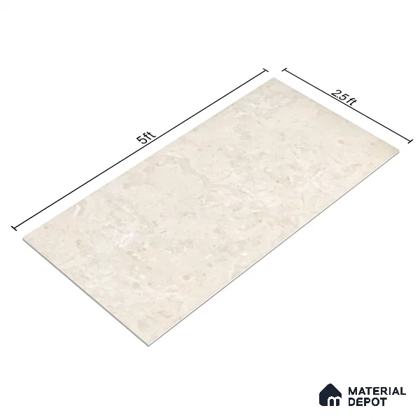 Marble Floor & Wall Tile Chalk Slit Light Glossy Finish TL 02473 | 5 ft x 2.5 ft Vitrified Slab - 9 mm | 4 Random Design | Suitable for Living Room, Bedroom