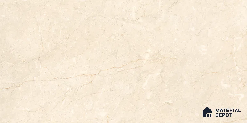 Marble Floor & Wall Tile Chiffon Ivory Glossy Finish TL 00973 | 5 ft x 2.5 ft Vitrified Slab - 9 mm | 4 Random Design | Suitable for Living Room, Bedroom