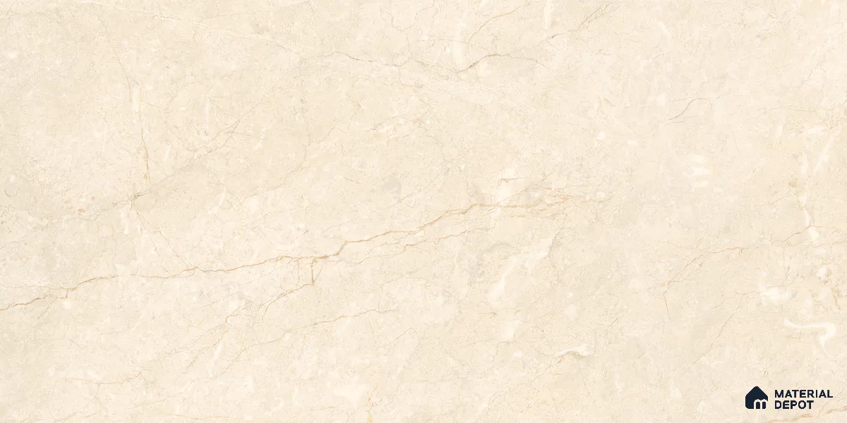 Marble Floor & Wall Tile Chiffon Ivory Glossy Finish TL 00973 | 5 ft x 2.5 ft Vitrified Slab - 9 mm | 4 Random Design | Suitable for Living Room, Bedroom
