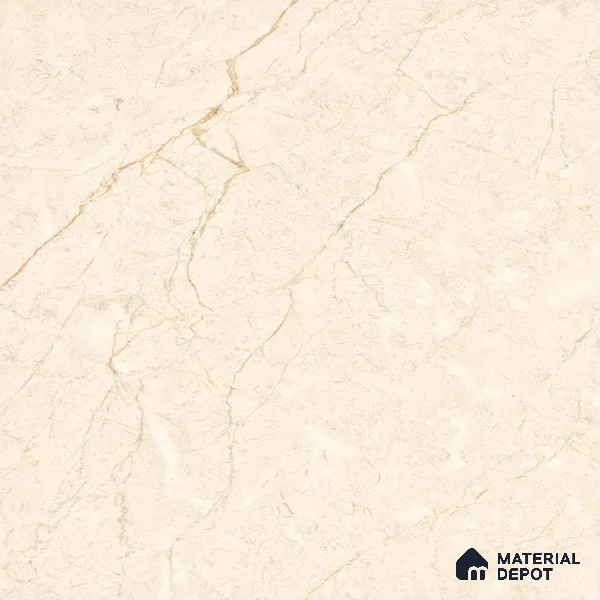 Marble Floor & Wall Tile Chiffon Ivory Glossy Finish TL 00973 | 5 ft x 2.5 ft Vitrified Slab - 9 mm | 4 Random Design | Suitable for Living Room, Bedroom