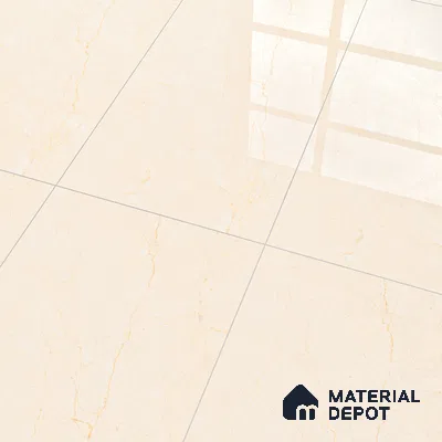 Marble Floor & Wall Tile Chiffon Ivory Glossy Finish TL 00973 | 5 ft x 2.5 ft Vitrified Slab - 9 mm | 4 Random Design | Suitable for Living Room, Bedroom