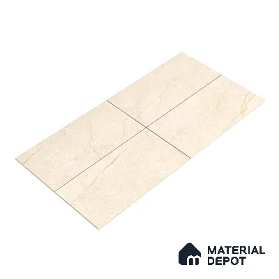 Marble Floor & Wall Tile Chiffon Ivory Glossy Finish TL 00973 | 5 ft x 2.5 ft Vitrified Slab - 9 mm | 4 Random Design | Suitable for Living Room, Bedroom