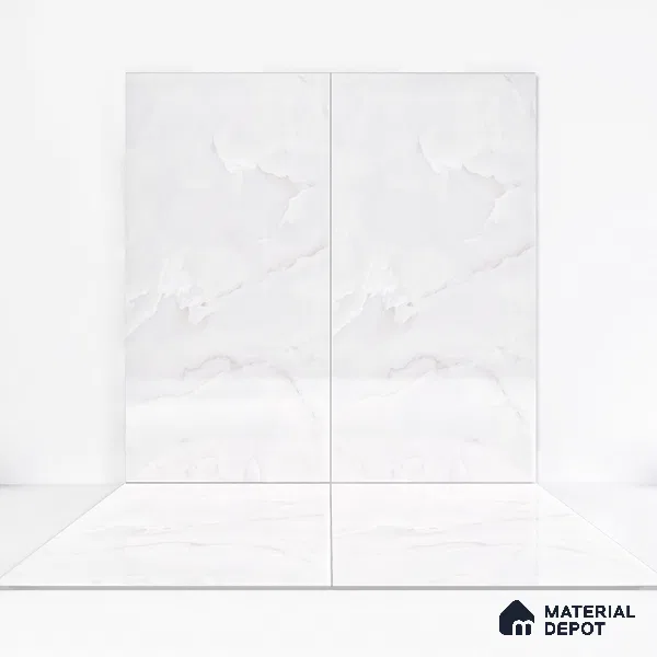 Marble Floor & Wall Tile Cool Onyx Glossy Finish TL 02950 | 5 ft x 2.5 ft Vitrified Slab - 9 mm | 3 Random Design | Suitable for Living Room, Bedroom