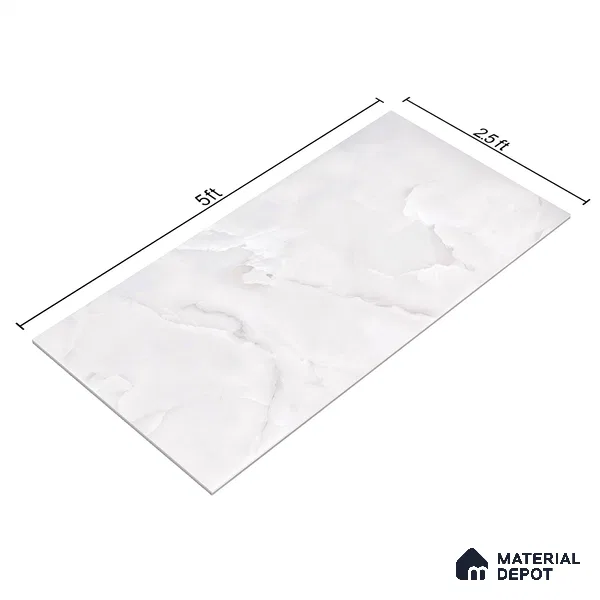 Marble Floor & Wall Tile Cool Onyx Glossy Finish TL 02950 | 5 ft x 2.5 ft Vitrified Slab - 9 mm | 3 Random Design | Suitable for Living Room, Bedroom