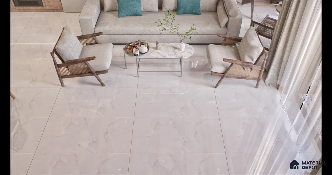 Marble Floor & Wall Tile Cool Onyx Glossy Finish TL 02950 | 5 ft x 2.5 ft Vitrified Slab - 9 mm | 3 Random Design | Suitable for Living Room, Bedroom