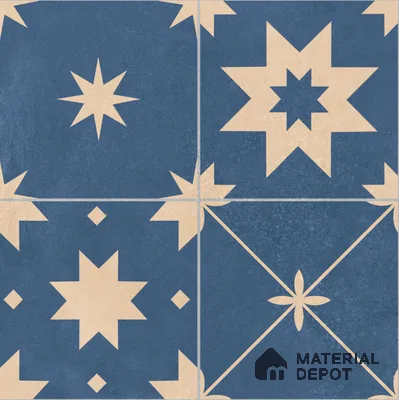 Moroccan Wall & Floor Tile TL 10818 B Azure Drift 1 ft x 1 ft Matt Luster Finish Ceramic Tile - 10 mm | Suitable For Kitchen, Bathroom, Balcony | Please Expect a Slight Variation of Pattern