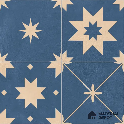 Moroccan Wall & Floor Tile TL 10818 B Azure Drift 1 ft x 1 ft Matt Luster Finish Ceramic Tile - 10 mm | Please Expect a Slight Variation of Pattern