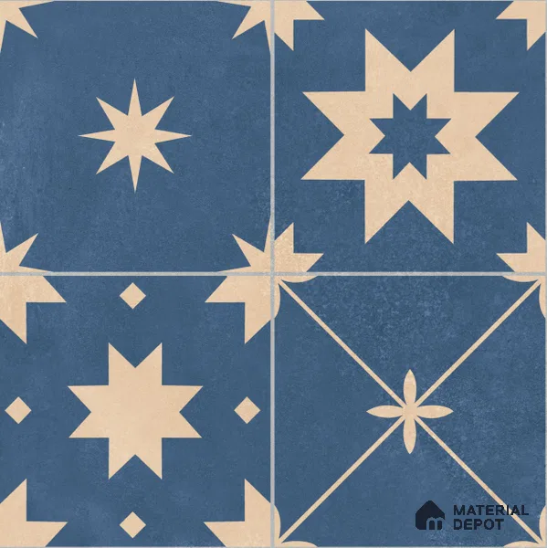 Moroccan Wall & Floor Tile TL 10818 B Azure Drift 1 ft x 1 ft Matt Luster Finish Ceramic Tile - 10 mm | Suitable For Kitchen, Bathroom, Balcony | Please Expect a Slight Variation of Pattern