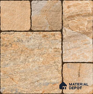 Marbles & Stones Floor Tile TL 10830 Cream Cube 20 inc x 20 inc Matte Finish Vitrified Heavy Duty Parking Tile - 12 mm  | Pattern Alignment May Vary | 2-3 mm Spacer is Mandatory