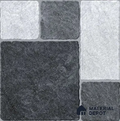 Marbles & Stones Floor Tile TL 10830 D Slate Cube 20 inc x 20 inc Matte Finish Vitrified Heavy Duty Parking Tile - 12 mm  | Pattern Alignment May Vary | 2-3 mm Spacer is Mandatory