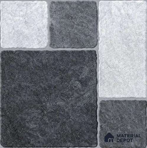 Marbles & Stones Floor Tile TL 10830 D Slate Cube 20 inc x 20 inc Matte Finish Vitrified Heavy Duty Parking Tile - 12 mm  | Pattern Alignment May Vary | 2-3 mm Spacer is Mandatory