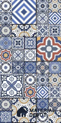 Moroccan Wall & Floor Tile TL 05111 F Kasavari Sapphire Wave 4 ft x 2 ft Vitrified Endless High Gloss Finish - 9 mm (Random 4) | Suitable for Living Room, Bedroom, Bathroom, Kitchen Wall & Backsplashes