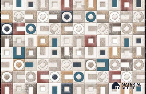 TL 01774 C Highlighter Geometric Mix 18 x 12 inch Glossy Finish Ceramic Wall Tile - 7 mm