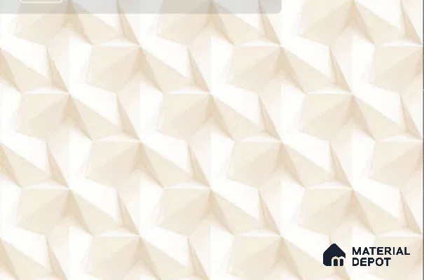 TL 01777 B Light Geometric White 18 x 12 inch Glossy Finish Ceramic Wall Tile - 7 mm