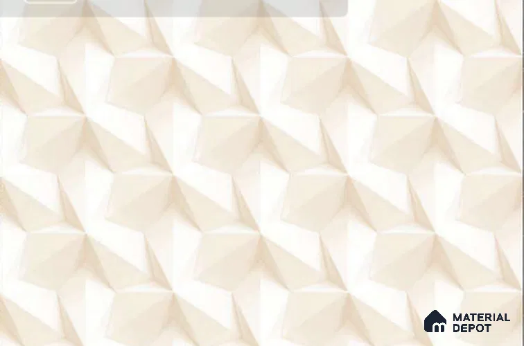 TL 01777 B Light Geometric White 18 x 12 inch Glossy Finish Ceramic Wall Tile - 7 mm
