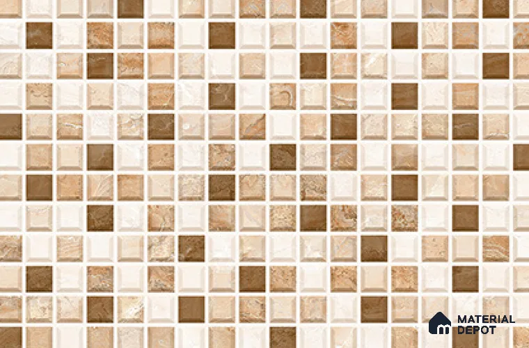 TL 01800 C Highlighter 1 Cubic Brown 18 x 12 inch Glossy Finish Ceramic Wall Tile - 7 mm