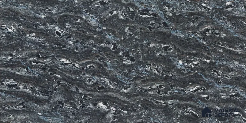Double Charge Floor & Wall Tile TL 00438 Dualcore Tint Black 4 ft x 2 ft Vitrified Glossy Finish - 9 mm | Suitable for Bedroom, Living Room, Office & Bathroom Wall