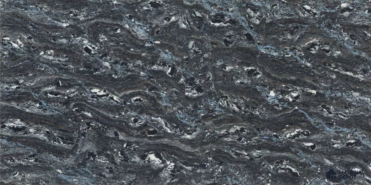 Double Charge Floor & Wall Tile TL 00438 Dualcore Tint Black 4 ft x 2 ft Vitrified Glossy Finish - 9 mm | Suitable for Bedroom, Living Room, Office & Bathroom Wall