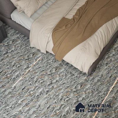 Double Charge Floor & Wall Tile TL 00440 Dualcore Metal Grey 4 ft x 2 ft Vitrified Glossy Finish - 9 mm | Suitable for Bedroom, Living Room, Office & Bathroom Wall