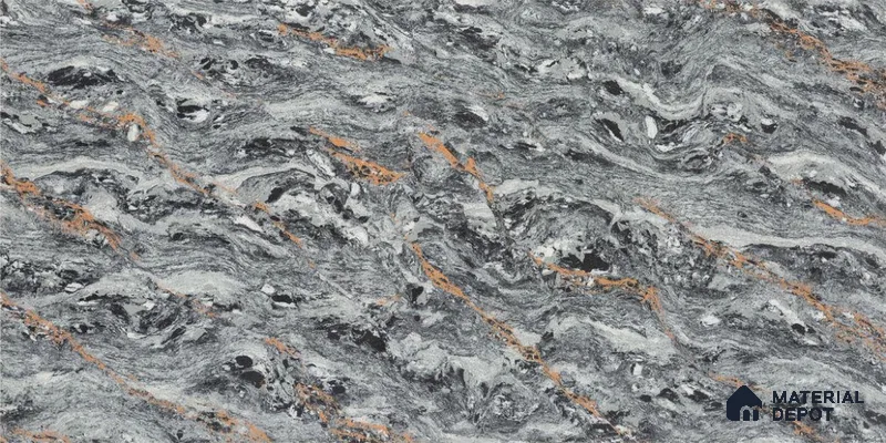 Double Charge Floor & Wall Tile TL 00440 Dualcore Metal Grey 4 ft x 2 ft Vitrified Glossy Finish - 9 mm | Suitable for Bedroom, Living Room, Office & Bathroom Wall