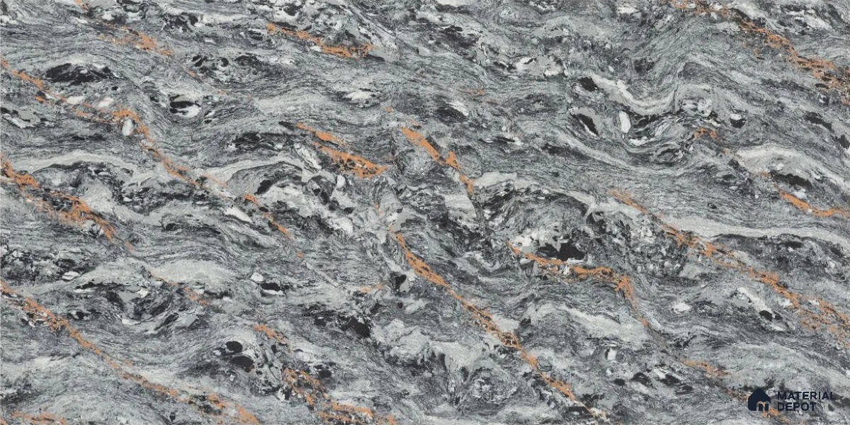 Double Charge Floor & Wall Tile TL 00440 Dualcore Metal Grey 4 ft x 2 ft Vitrified Glossy Finish - 9 mm | Suitable for Bedroom, Living Room, Office & Bathroom Wall