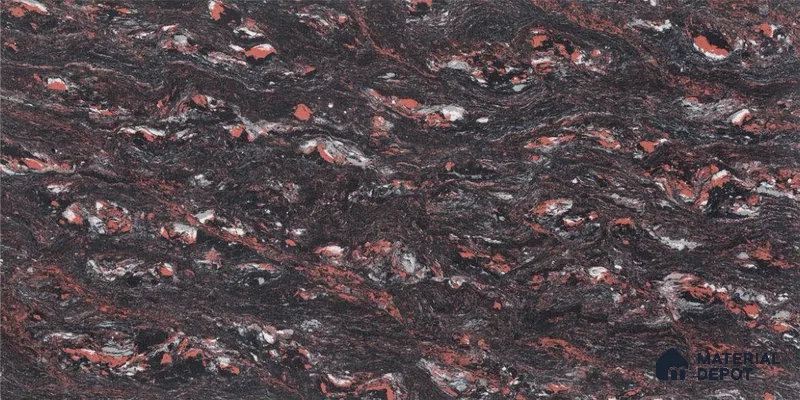 Double Charge Floor & Wall Tile TL 00439 Dualcore Foxy Red 4 ft x 2 ft Vitrified Glossy Finish - 9 mm | Suitable for Bedroom, Living Room, Office & Bathroom Wall