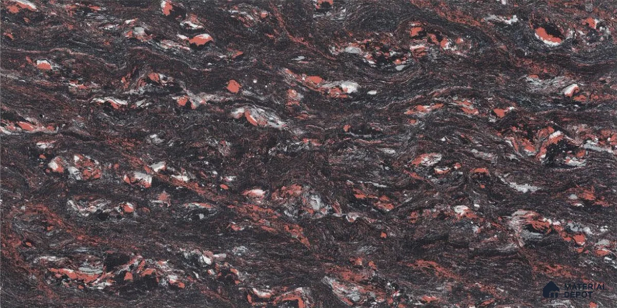 Double Charge Floor & Wall Tile TL 00439 Dualcore Foxy Red 4 ft x 2 ft Vitrified Glossy Finish - 9 mm | Suitable for Bedroom, Living Room, Office & Bathroom Wall