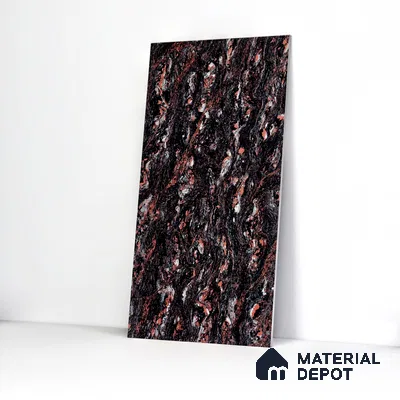 Double Charge Floor & Wall Tile TL 00439 Dualcore Foxy Red 4 ft x 2 ft Vitrified Glossy Finish - 9 mm | Suitable for Bedroom, Living Room, Office & Bathroom Wall