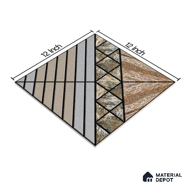 Parking Tile Dun Brown 12 x 12 inch Anti Skid Matte Finish Vitrified Floor Tile - 8 mm | TL 01821 | Suitable for Parking, Courtyard, Balcony
