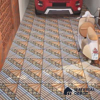 Parking Tile Dun Brown 12 x 12 inch Anti Skid Matte Finish Vitrified Floor Tile - 8 mm | TL 01821 | Suitable for Parking, Courtyard, Balcony