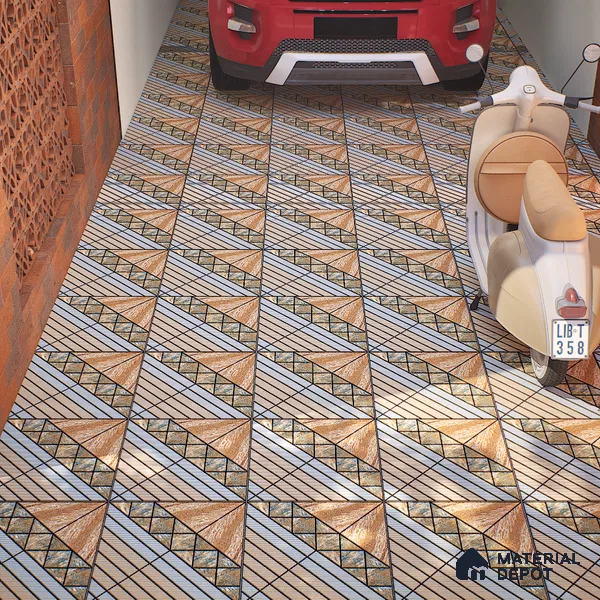 Parking Tile Dun Brown 12 x 12 inch Anti Skid Matte Finish Vitrified Floor Tile - 8 mm | TL 01821 | Suitable for Parking, Courtyard, Balcony