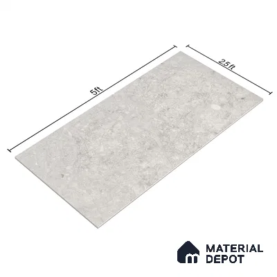 Marble Floor & Wall Tile EggShell White Glossy Finish TL 02949 | 5 ft x 2.5 ft Vitrified Slab - 9 mm | 4 Random Design | Suitable for Living Room, Bedroom