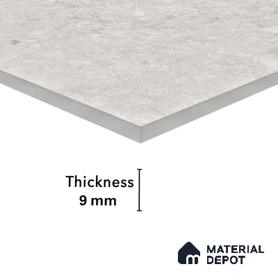 Marble Floor & Wall Tile EggShell White Glossy Finish TL 02949 | 5 ft x 2.5 ft Vitrified Slab - 9 mm | 4 Random Design | Suitable for Living Room, Bedroom