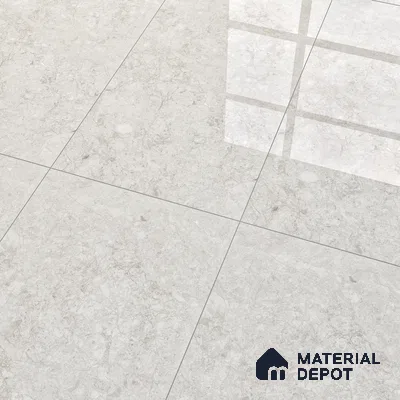 Marble Floor & Wall Tile EggShell White Glossy Finish TL 02949 | 5 ft x 2.5 ft Vitrified Slab - 9 mm | 4 Random Design | Suitable for Living Room, Bedroom