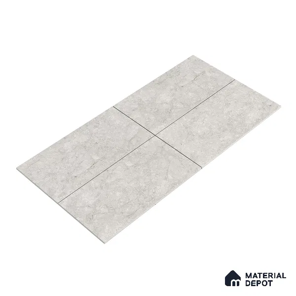 Marble Floor & Wall Tile EggShell White Glossy Finish TL 02949 | 5 ft x 2.5 ft Vitrified Slab - 9 mm | 4 Random Design | Suitable for Living Room, Bedroom