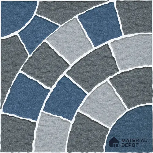 Parking Tile Geometric Blue 12 x 12 inch Anti Skid Matte Finish Vitrified Floor Tile - 8 mm | TL 01820 | Suitable for Parking, Terrace & Outdoor Areas