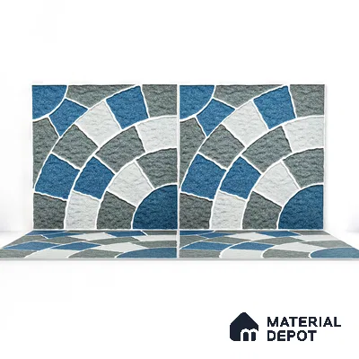 Parking Tile Geometric Blue 12 x 12 inch Anti Skid Matte Finish Vitrified Floor Tile - 8 mm | TL 01820 | Suitable for Parking, Courtyard, Balcony
