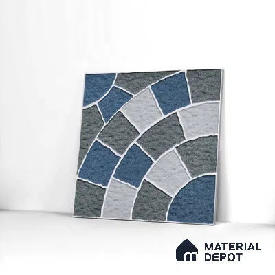Parking Tile Geometric Blue 12 x 12 inch Anti Skid Matte Finish Vitrified Floor Tile - 8 mm | TL 01820 | Suitable for Parking, Courtyard, Balcony