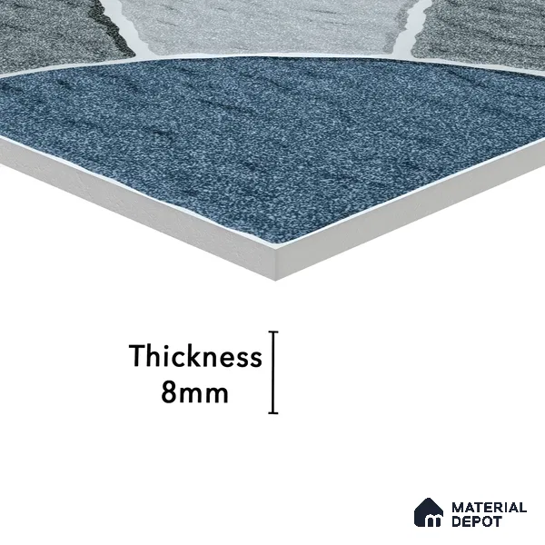Parking Tile Geometric Blue 12 x 12 inch Anti Skid Matte Finish Vitrified Floor Tile - 8 mm | TL 01820 | Suitable for Parking, Courtyard, Balcony