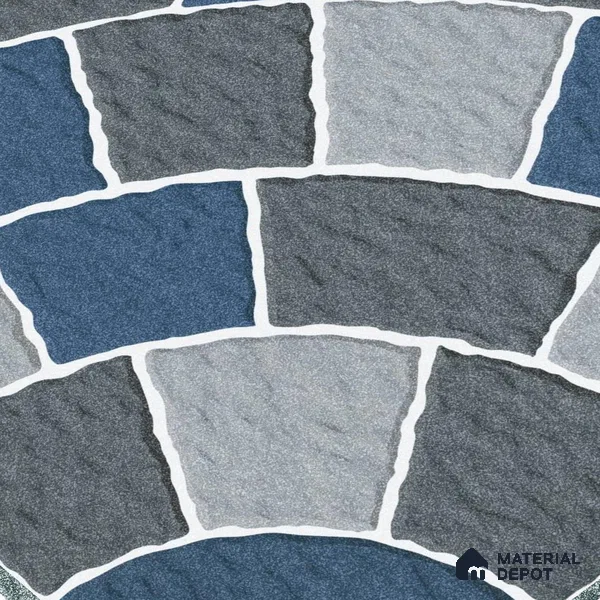 Parking Tile Geometric Blue 12 x 12 inch Anti Skid Matte Finish Vitrified Floor Tile - 8 mm | TL 01820 | Suitable for Parking, Courtyard, Balcony