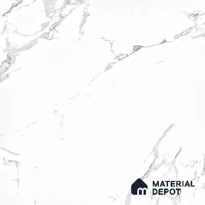 Marble Floor & Wall Tile White Statuario Glossy Finish TL 00972 | 5 ft x 2.5 ft Vitrified Slab - 9 mm | 4 Random Design | Suitable for Living Room, Bedroom