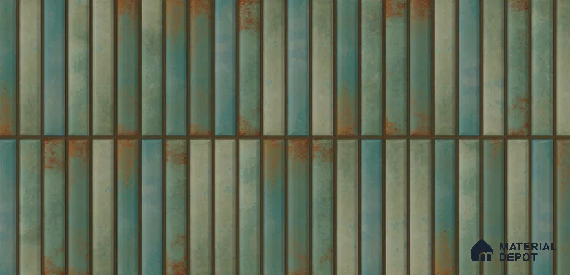 Faux Subway Wall Tile TL 10775 Canopy Green Highlighter 2 ft x 1 ft Glossy Finish Ceramic Tile - 9 mm | Please Expect a Slight Variation of Pattern