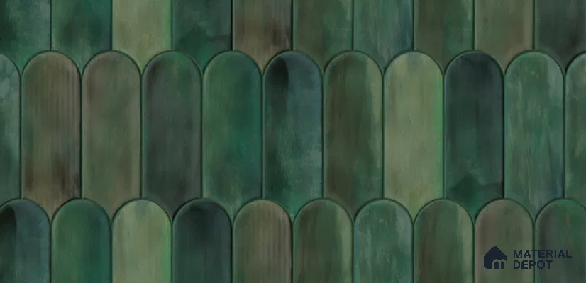 Faux Subway Wall Tile TL 10763 Emerald Dark 2 ft x 1 ft Glossy Finish Ceramic Tile - 9 mm | Please Expect a Slight Variation of Pattern