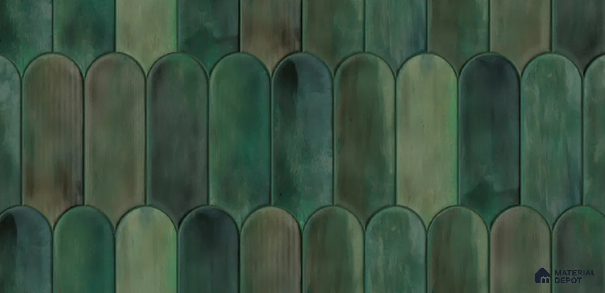 Faux Subway Wall Tile TL 10763 Emerald Dark 2 ft x 1 ft Glossy Finish Ceramic Tile - 9 mm | Please Expect a Slight Variation of Pattern