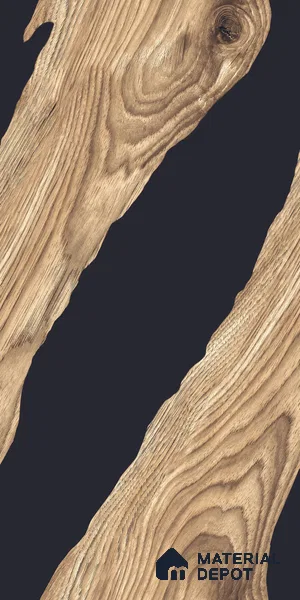 Wood Wall & Floor Tile TL 05150 Mokuzai Hazelwood 4 ft x 2 ft Vitrified Endless High Gloss Finish - 9 mm (Random 2) | Suitable for Living Room, Bedroom & Bathroom