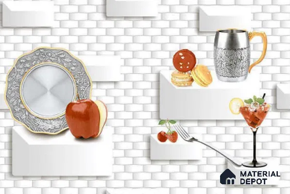 TL 02129 B KT 1 Glass White 18 x 12 inch Glossy Finish Ceramic Wall Tile - 7 mm