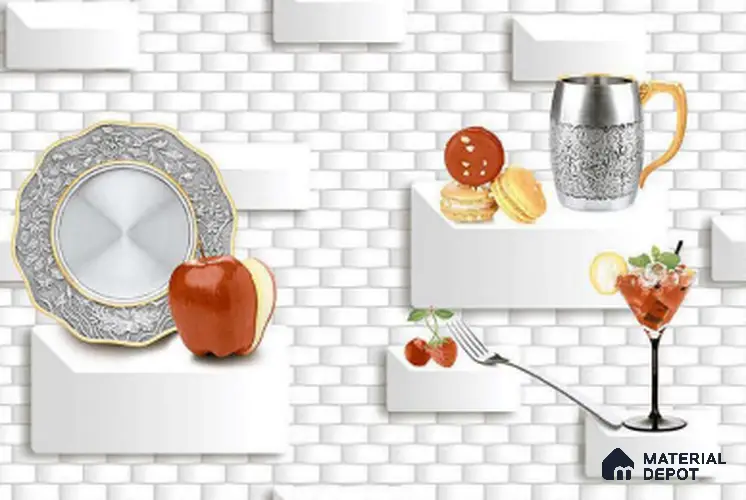 TL 02129 B KT 1 Glass White 18 x 12 inch Glossy Finish Ceramic Wall Tile - 7 mm