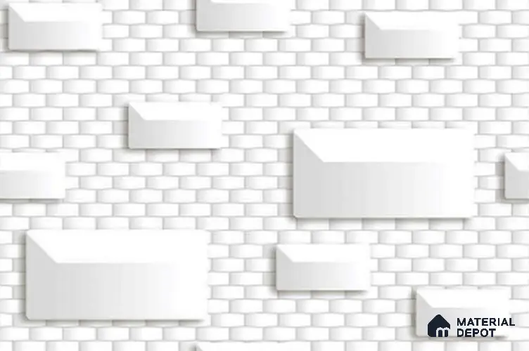TL 02129 A Light Brick White 18 x 12 inch Glossy Finish Ceramic Wall Tile - 7 mm